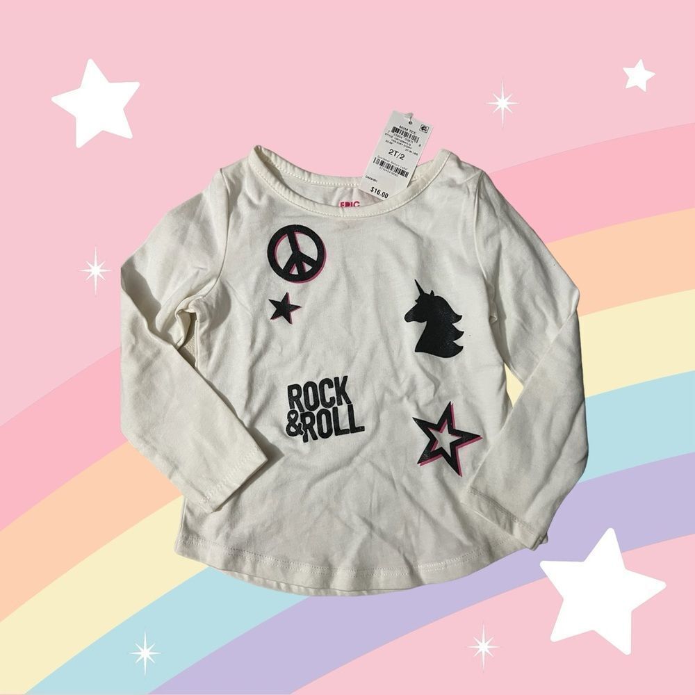 Epic Threads Rock n Roll Long Sleeve Tshirt Sz 2T